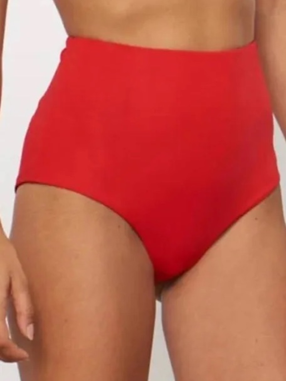 Mara Hoffman Red High-Waist Bikini Bottoms